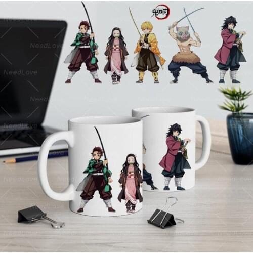 Anime Demon Slayer Kimetsu No Yaiba Kamado Tanjiro Nidouzi Inosuke Zenizu Coffee Cups Drink Mug Tea Mugs Drinkware