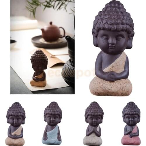 Little Buddha Monk Tea Pet Meditation Accessories for Zen Garden Sand Decor