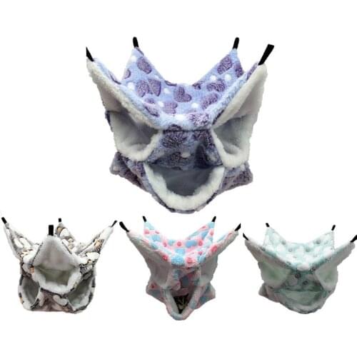 Small Pet Hamster Hammok Three-layer Warm House Guinea Pig Pet Chinchilla Accessories Rabbit Hanging Bed Cage