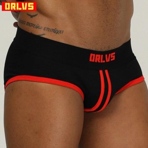 ORLVS Brand men underwear sexy gay briefs men panties cueca tanga slip homme breathable mesh kincker for men bikini OR168