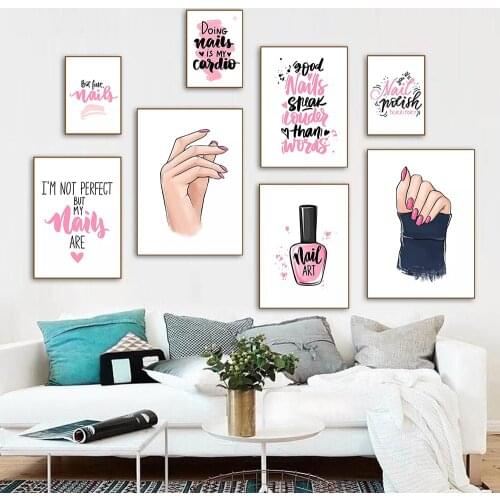 Nail Shapes Beauty Salon Wall Posters & Prints Decor Makeup Gifts Nail Type Guide Art Canvas Painting Pictures For Nail Salons