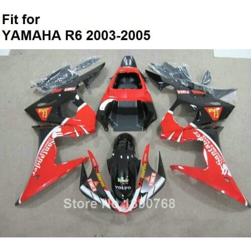 New Hot Motorcycle Parts For YAMAHA Fairings YZF R6 2003 2004 2005 Red Black Body Kit Fairings R6 03 04 05 HZ90