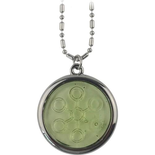 5PCS/LOT 5000-6000CC Bio Disc Pendant with Negative Ions light green Stainless Steel Chain Necklace Charms Quantum Scalar Energy