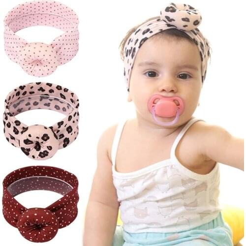 Newborn Baby Girls Leopard Headbands Childrens Nylon Doughnut Hair Accessories Kids Headdress Super Elastic Force Soft Wide