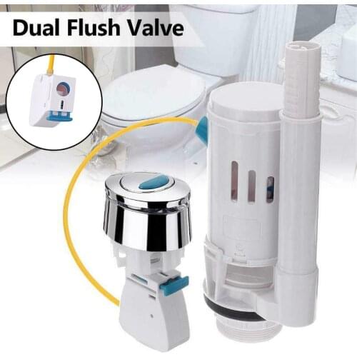 Water Tank Dual Flush Fill Drain Valves Flush Push Button Water Tank Part for Universal Seats Toilet LB88