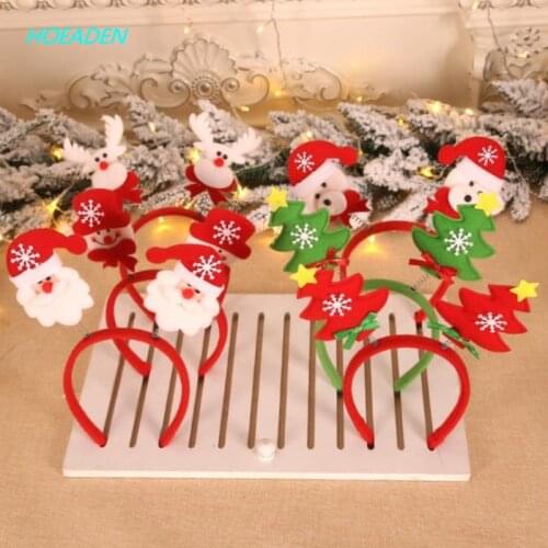 Christmas Headband Hairband Antlers Snowflake Christmas Tree Headband Head Hoop Headwear Xmas Navidad Party Kids Favor Gift