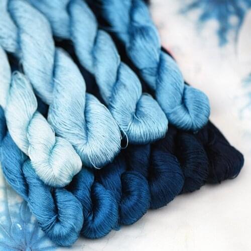 1pcs/400m silk embroidery thread / 100% silk thread /hand embroidery embroider cross stitch/sea blue/10 pure colors