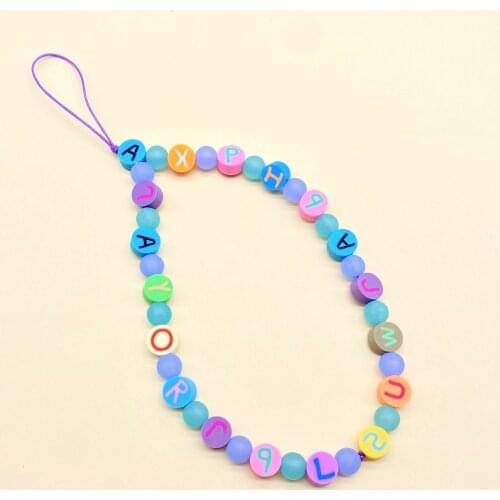 2021 New Colorful Acrylic Chain Lanyard Strap Cord for Mobile Phone Anti-lost Chain for Women Cellphone Accessories