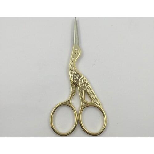 Gold Stork Sewing Scissors Trimming Dressmaking Shears Cross-stitch stainless Steel Tailor Scissors for Sewing Embroidery Fabric