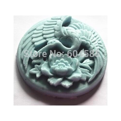 Crane & Peony flower S067 Craft Art Silicone Soap mold Craft Molds DIY Handmade soap molds