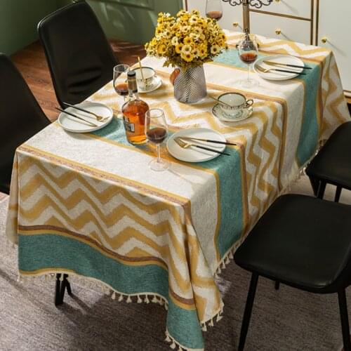 Chenille Tablecloth Embroidery Wedding Event Tea Tablecloth Household Goods Party Tablecloth Birthday Rectangular Tablecloth