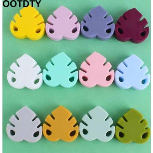 5 Pcs Cartoon Leaces Silicone Beads Teether BPA-free Newborn Infant Teething Soother Toddler Baby Chewing Nursing Molar Toy