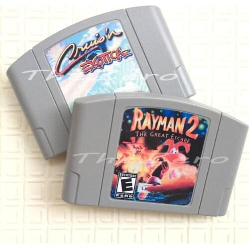 English Language Video Game for 64 Bit Console NTSC Version Cruis'n Exotica Rayman 2: The Great Escape