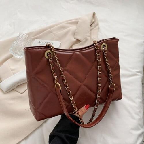 Vintage High Capacity PU Leather Shoulder Bags for Women 2021 Winter Trend Underarm Crossbody Bag Luxury Designer Handbags Tote