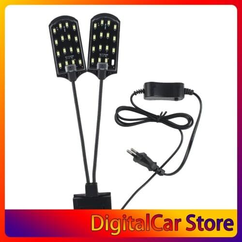 X7 EU Plug Dual Head Super Bright LED Aquatic Plant Lamp Aquarium Light Plants Grow Light Waterproof Clip-on Fish Tank Lamp