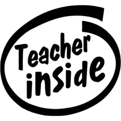 15.5X14.3CM TEACHER INSIDE Funny Vinyl Decal Black/Silver Car Sticker Car-styling S8-0696