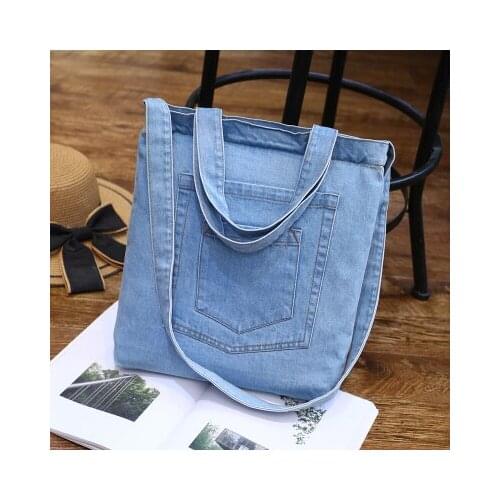 Hole Denim women handbag Large capacity Casual Jeans Shoulder Bags Ladies Shopping Bag female Crossbody bag sac a main bolsos