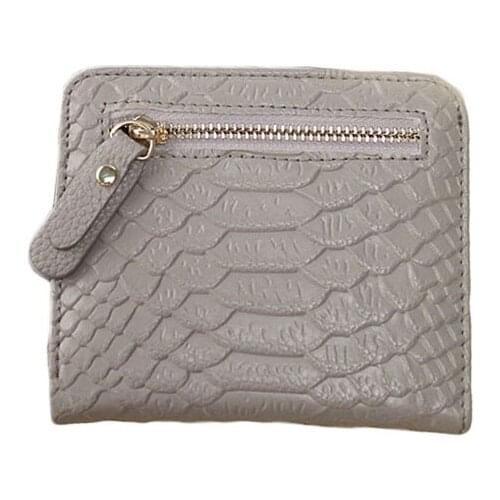 15PCS / LOT Women Short Purse Serpentine Ladies Wallets Card Holder Coin Purses Hand Bag Female Zipper Mini Thin Wallet cartera
