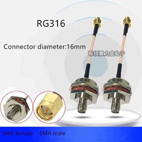 1pcs RF coaxial cable 16mm RG316 SMA male to SMA female adapter cable SMA female to SMA male extension cable with waterpoof box