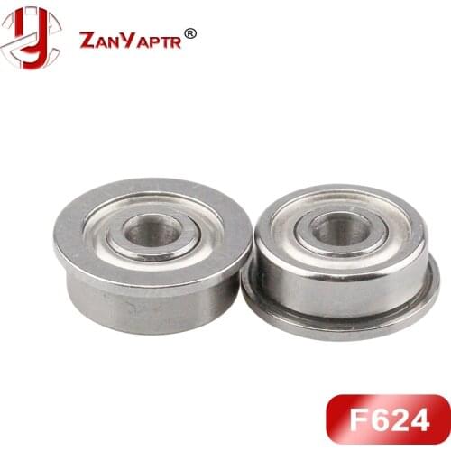 10 pcs/lot F624 ZZ Flange Bushing Ball Bearings F624ZZ 4*13*5 mm Free Shipping