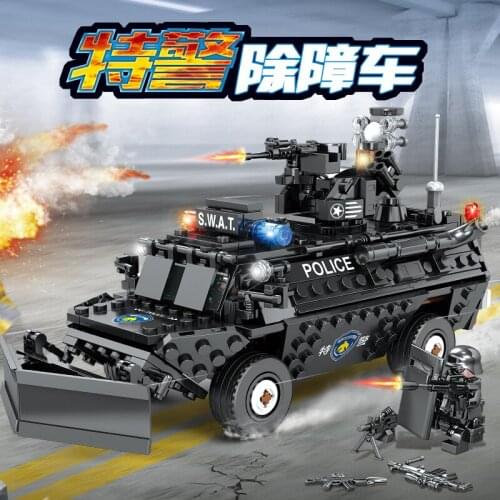 423pcs Kaizhi 67281 City Guardian Police Series Special Police Debarrier Vehicle Assembled Toy Building Block Gifts