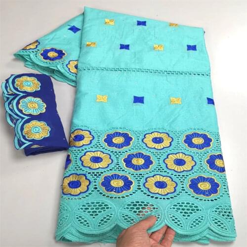 5 Yard Dry Lace Fabric 2020 Latest Heavy Beaded Embroidery African Cotton Swiss Voile Popular Dubai Style HL100103