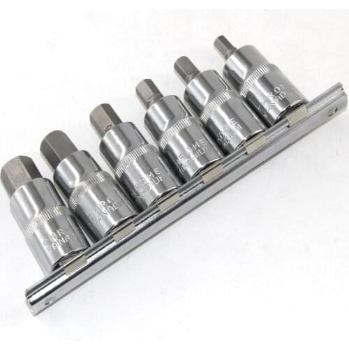 6 PCS 1/2in. Drive Metric Hex Socket Set Square Spline Bit Auto Repairing Tool
