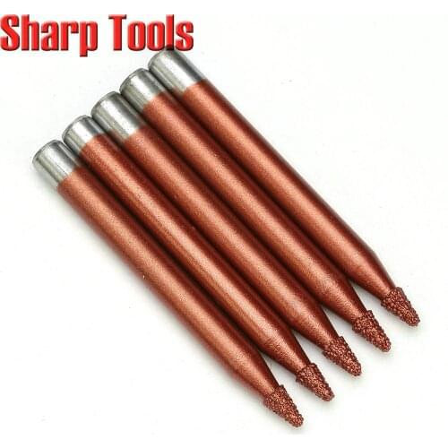 6x1.5x7mm V Engraving Tapered End Mill Cutter Brazed Diamond Router Bits for Stone Lettering 3D Micro CNC Carving Tools Burr Set