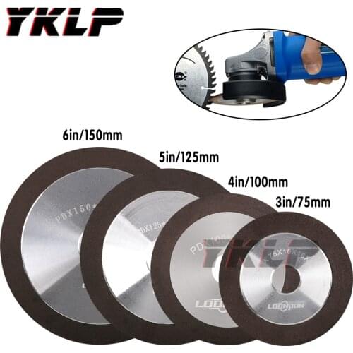 75mm/100mm/125mm/150 Diamond Black Sand Grinding Wheel Circle for Tungsten Steel Milling Cutter Tool Sharpener Grinder 150Grit