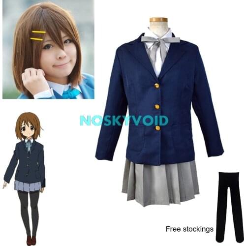 Anime K-ON! Akiyama Mio Costume Hirasawa Yui Cosplay Wig High School Girls Uniforms Woman JK Uniform Halloween Party Costumes