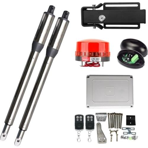 300KG Automatic Swing Gate Opener Drive with Remote Control Electric Lock Warning Light Swing Door Operator Motor Access Control