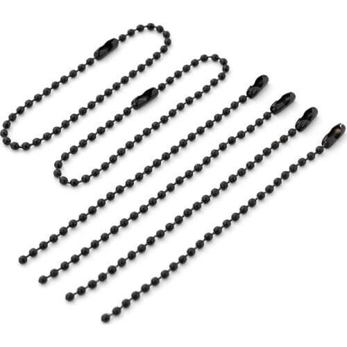 100pcs 10/12/15CM length black Ball Bead Chains Fits KeyRing/Key Chain/Dolls/Label Hand Tag Connector DIY Jewelry Making