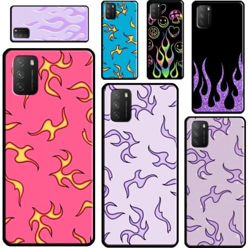 Purple Flames Fire Print For POCO X3 Pro M3 F1 F2 F3 Phone Case For Xiaomi Mi 11 Lite 9 10 A3 Mi 11 Ultra 10T Pro