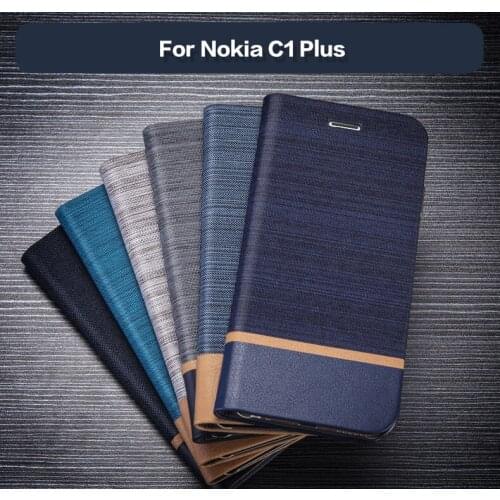 PU Leather Wallet Case For Nokia C1 Plus Business Phone Case For Nokia C1 Plus Book Case Soft Silicone Back Cover
