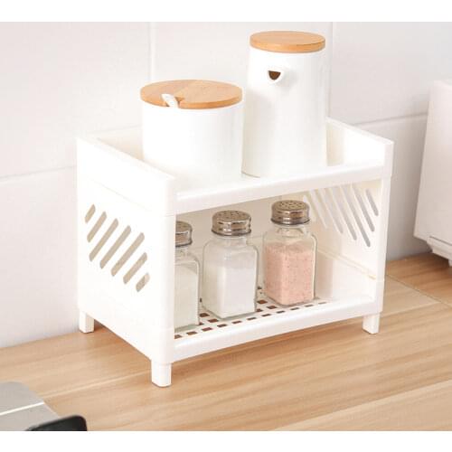 Double-layer Bathroom Toilet Kitchen Shelf Home Closet Organizer Storage Rack for Desktop Shelves Holder Kitchen Accessorie