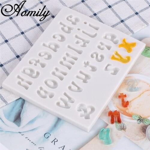 Aomily 3D Alphabet Cake Silicone Molds Fondant Cake Decorating Tools Chocolate Jello Candy Mold Resin Clay Mould Baking Tool