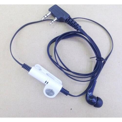 Honghuismart earbud in ear headphone K plug Black Color noodle string for Kenwood Baofeng Puxing Quansheng Wouxun walkie talkie