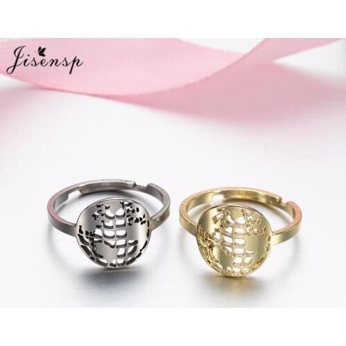 Jisensp Vintage Creative World Map Finger Rings for Women Girls Fashion Stainless Steel Ring Globe Maps Rings Best Friend Gift