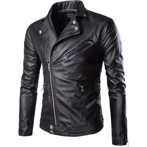 New Spring Motorcycle Leather Jacket Men Fashion Trend Punk Jacket Autumn Zippers Causal Men Leather Coats & Jackets 5XL