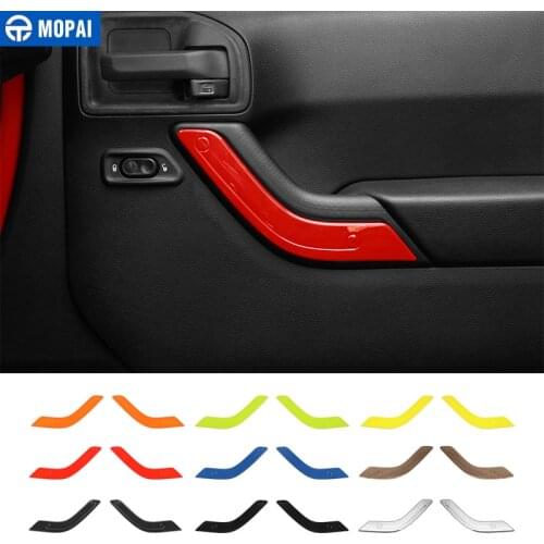 MOPAI Car Interior Door Handle Decoration Cover Trim Stickers for Jeep Wrangler JK 2011 Up 2 Door Car Accessories Car Styling