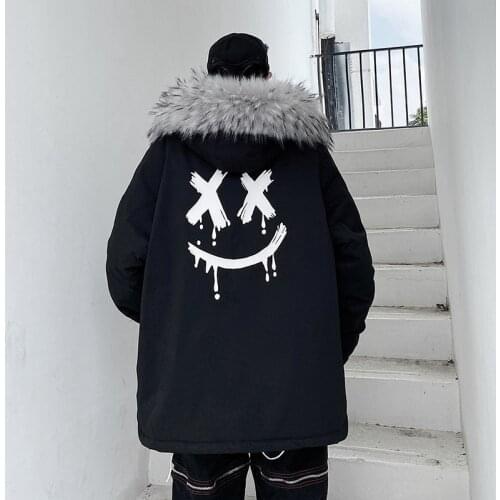 2020 Men Thick Warm Jackets Coats Parkas Cotton Hip Hop Male Casual Fashion Loose Style Hooded Jackets Streetwear WZ100