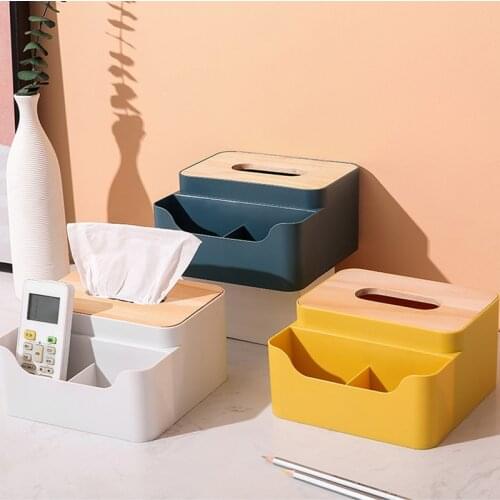 Desktop Paper Napkin Organizer Storage Paper Towel Tissue Case Roll Paper Box Household Organizer Table Decoration Storage Box