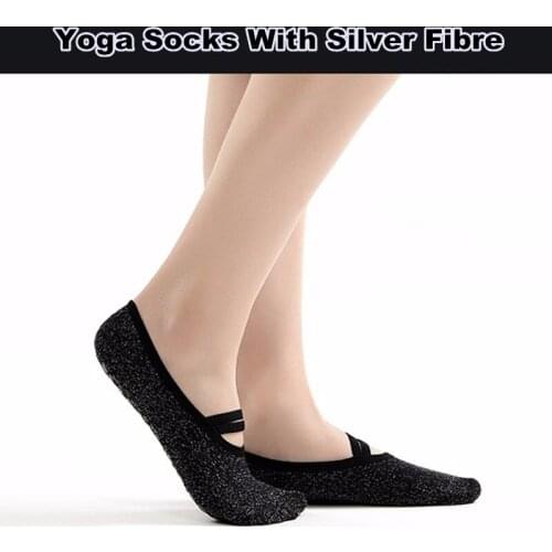 Registered Free Shipping Women Anti Slip Yoga Socks With Silver Fibre Ladies Floor Outdoor Pilates Socks Ballet Socks