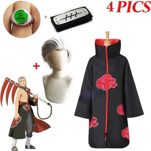 2021 New Fashion Anime Hidan Cosplay Black Cloak Costumes For Adult Comic Clothes Headband Kids Robe halloween costume