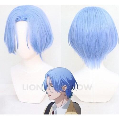 Anime SK8 the Infinity Langa Cosplay Wig SK Light Blue Short Wig Heat-resistant Fiber Hair + Free Wig Cap