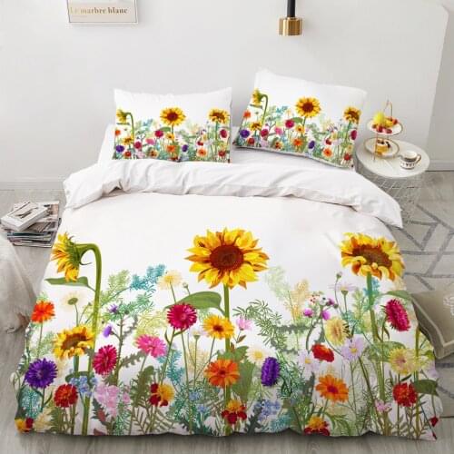 Luxury 3D Bedding set Europe Queen King Double Duvet cover set Bed linen Comfortable Blanket/Quilt cover Bed Set Sunflower