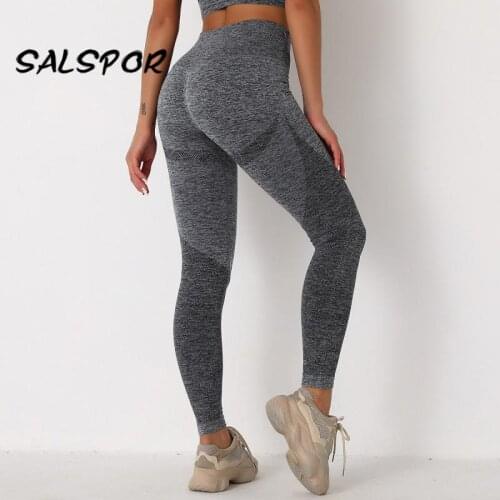 SALSPOR Seamless Butt Booty Leggings Sport Women Fitness Patchwork Workout Legging Running High Waist Tights Pants Gym Clothing