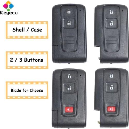 KEYECU Smart Remote Car Key Shell Case Cover With 2 3 Buttons Uncut Blade - FOB for Toyota Prius 2004 2005 2006 2007 2008 2009