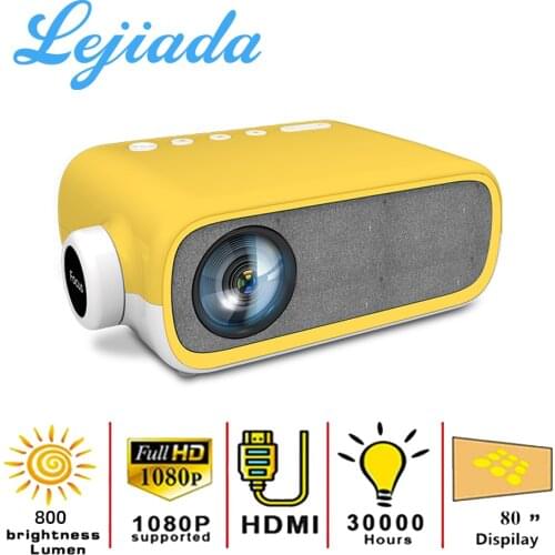 LEJIADA NEW YG280 LED Mini Projector 480*272 Pixels with HDMI/USB/AV/Audio Interface Portable Projection Home Media Player