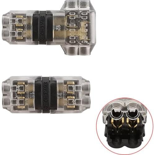 5Pcs/lot 10A Universal Compact Wire Wiring Conductor Terminal Block 2 Pin 2 Way T/H Shape 300V Connector with Lever AWG 18-24